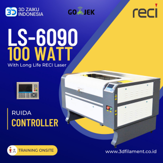 Zaiku CNC LS-6090 with 100 Watt RECI Laser CO2 dengan Ruida Controller